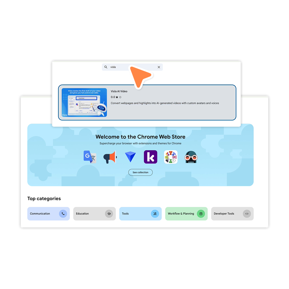 Install the Visla AI Video Chrome extension from the Chrome Web Store